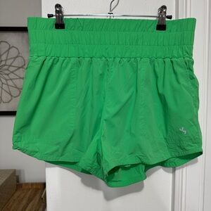 {JoyLab} High Rise Wide Waist Band Green Running Athletic Gym Micro Mini Shorts